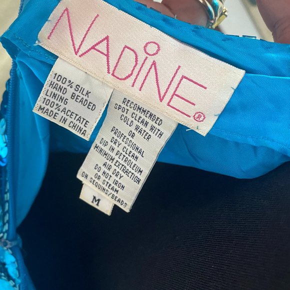 Vintage Nadine 90's 100% Silk & Hand Beaded Cocktail dress - Picture 7 of 13